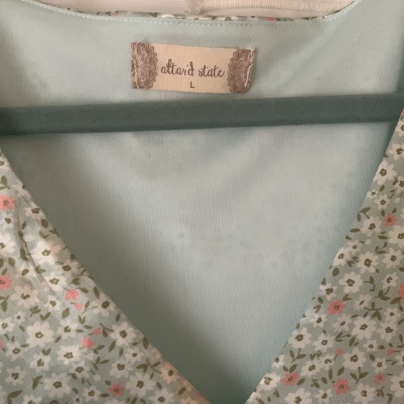 Altar’d State silky floral sage mini dress - Picture 2 of 5